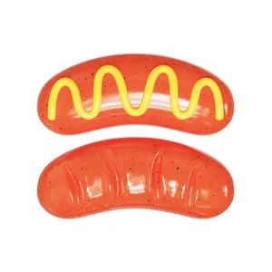 Toptan ses köpek çiğnemek kauçuk taşlama çubuk Hot Dog sosis köpek oyuncak