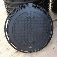 Couvercle de regard rond en fonte ductile 500*600mm/600*700mm D400 Noir Durable pour drainage routier