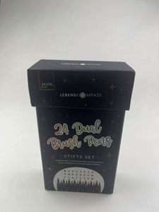 Art Coloured Soft Flexible Sketched Manufactures Watercolor Dual Tip Customized Paper <b>Box</b> Brush Pen Set - Product Image 2
