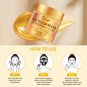 Custom Private Label naturale 24K buccia d'oro collagene maschera viso pulizia lenitiva idratante oro maschera viso prodotto