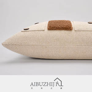 AIBUZHIJIA – housse <span class=keywords><strong>de</strong></span> coussin <span class=keywords><strong>de</strong></span> canapé élégante <span class=keywords><strong>de</strong></span> styliste, taie <span class=keywords><strong>d</strong></span>'oreiller à carreaux, motif graphique, housse <span class=keywords><strong>de</strong></span> coussin <span class=keywords><strong>de</strong></span> taille 30x50 avec <span class=keywords><strong>bouton</strong></span> - Product Image 4