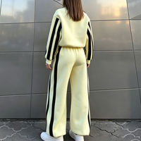 Ensemble de survêtement 2 pièces pour femme en molleton de coton rose épais, style streetwear décontracté ample, avec fermeture éclair, personnalisé pour fabricants de vêtements