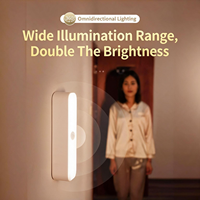 Lampe de nuit à détecteur de mouvement humain rechargeable, sans fil, murale, intelligente, à induction, pour chambre à coucher, couloir, escalier, usage domestique