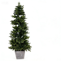 2,13m Vollständiger PE Einzigartiger Künstlicher Weihnachtsbaum, Spezielles Schichtdesign Getopfter Weihnachtsbaum für Innenraum-Weihnachtsdekoration
