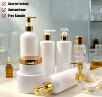 Elegante gouden 300ml 500ml plastic haarshampooflessen private label lege verpakkingen voor body butter haarverzorgingscrème flessen