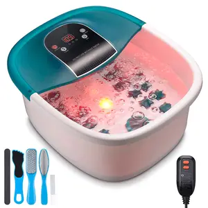 CE ROHS ETL Certificated Foot Spa Bath Massager Machine With Heated Bubble For Home Foot Soak Basin With Pumice Stone