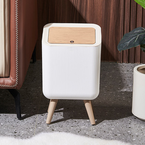Waste <b>Bin</b> Square White Flip Top 9L Indoor Home Use Living Room Bedroom Bathroom - Product Image 3