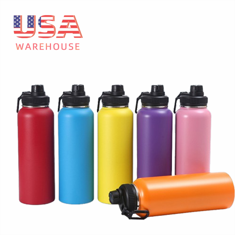 2025 Custom Vacuum Flask Thermal Bottle Wide Mouth Hot Water Bottle Stainless Steel Thermal Bottle with Straw Lid