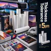 Papier photo jet d'encre RC en rouleau, finition velours, pour impressions de portraits grand format, compatible solvant écologique, fourni directement par l'usine