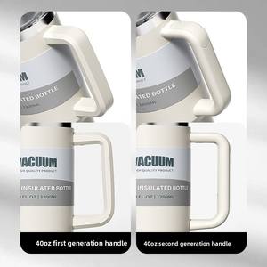 Gobelet isotherme sous vide en acier inoxydable 304 de 40 oz avec paille et poignées, maintien au froid de l'eau pendant 6 à 12 heures, idéal pour la voiture, cadeau pour utilisation en véhicule - Product Image 5