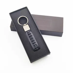 Oneway Groothandel Echte Luxe Premium Retro Leather Sleutelhanger Custom Brand Logo Lederen Sleutelhanger
