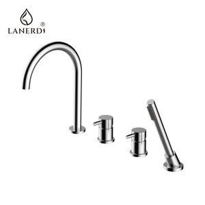 <span class=keywords><strong>Fixation</strong></span> moderne CE 4 pièces UPC monté sur le pont en laiton monté sur le côté baignoire baignoire accessoire <span class=keywords><strong>de</strong></span> bain robinet ensemble <span class=keywords><strong>de</strong></span> robinet avec douchette - Product Image 2