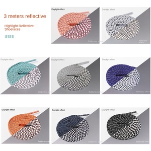 एजे 1 बोर्ड जूते सहायक डबल लेयर सफेद फ्लैट पॉलिएस्टर शॉलेस 8 मिमी चौड़ाई के लिए 8 मिमी चौड़ाई चिंतनशील हाइलाइट - Product Image 3