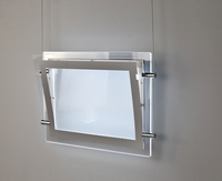 Panneau d'affichage pour vitrine en acrylique avec éclairage LED sur le bord
