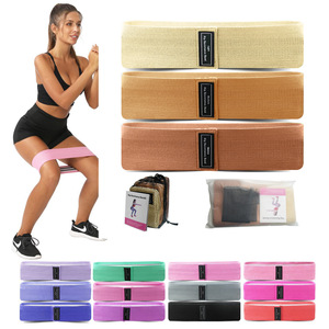 High Quality Custom Logo Printed <b>Exercise</b> Fitness Booty Hip Fabric Resistance Bands Set for <b>Legs</b> Glutes Yoga Gym - Product Image 1