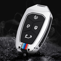 Accessoires de voiture en alliage de zinc + silicone pour clé de voiture Housse de télécommande Smart Key Shell Fob Protector Fit for LYNK & CO