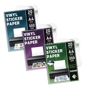 Grosir Fanyi merekat sendiri untuk Printer Matte Film tahan air Glossy Pet Vinyl Inkjet kertas stiker transparan A4