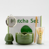 Ensemble d'Outils à Matcha 5 Pièces en Céramique Rétro Écologique Style Dynastie Song Japonaise, Bol à Matcha Design Japandi pour Cérémonie du Thé Domestique