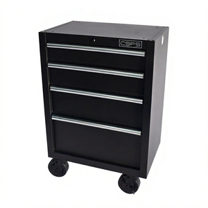 Wholesale 61cm 4 <b>Drawer</b> Rolling Tool Cabinet Matte Black Powder Coated Steel for Garage <b>Workshop</b> Storage - Product Image 1