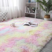 Tapis shaggy moderne à poils longs, fabriqué à la machine, pour la maison, résistant aux animaux domestiques, lavable, pour salon