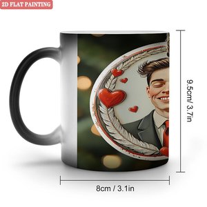 Mug à café/thé en céramique noire givrée de 11 oz, à impression personnalisée, activé par la chaleur - Product Image 1
