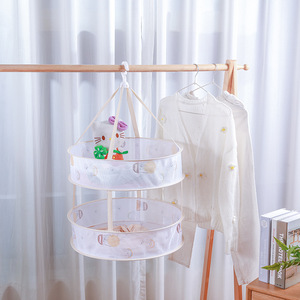 Clothes Drying Basket Round Non Woven Fabric <b>Hook</b> Type Space Saving Indoor Drying <b>Tool</b> For Clothing Organizer - Product Image 3