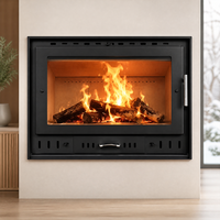 Insert de cheminée de luxe à bois, verre plein écran, triple alimentation en air, sans fumée, pour suite d'hôtel