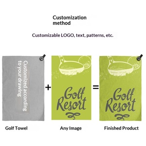 Serviette de golf magnétique en cuir gaufré à fibres ultra-fines, motif grille ananas, pour essuyer les balles, logo personnalisé disponible - Product Image 2