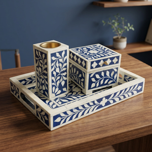 Ensemble brûleur de Bakhoor haut de gamme, plateau à encens en bois artisanal, support floral en laiton, cadeau arabe fait main, boîte élégante pour parfum d'intérieur - Product Image 1