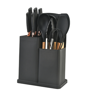Accessoires de cuisine pour la maison et les ustensiles de cuisine 19pcs manche en bois outils en silicone avec planche à découper et couteaux ustensiles de cuisine - Product Image 2