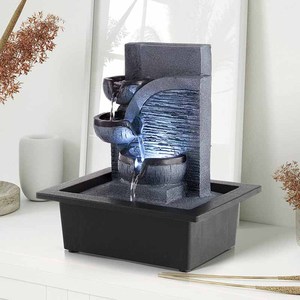 Ev ofis gevşeme şelale kapalı masaüstü çeşme dekor masa su çeşmesi ile Led ışık - Product Image 1