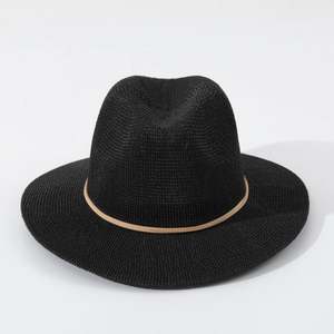 Sombrero de Playa de Paja de Papel Ligero y Transpirable para Verano, con Banda de Cinta, Estilo Panamá - Product Image 6