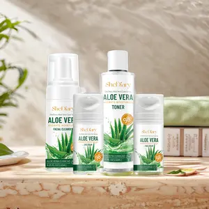 OEM ODM SheDiary Private Label doğal organik 4 serisi nemlendirici vücut dükkanı Aloe Vera cilt bakımı AHA ile yüz için Set