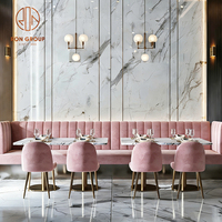 Ensemble de mobilier de café et de restaurant en marbre, canapé, banquette, chaise et table pour café