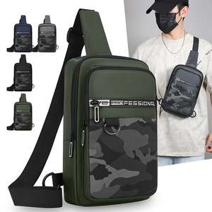 Men's Chest <b>Bag</b> Nylon Camouflage Large Capacity Crossbody <b>Bag</b> For Outdoor Sports And Commuting - Product Image 2