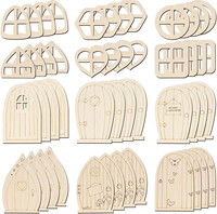 48 Cái Fairy Door Cửa Vườn Bằng Gỗ Craft Cửa Sổ Nhỏ Ngôi Nhà Cổ Tích DIY Kit Chưa Hoàn Thành Cửa Thu Nhỏ Cho Trang Trí Nhà Bên