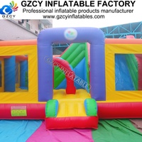 Château gonflable commercial en PVC coloré avec toboggan, certifié CE, taille personnalisable, installation facile pour la location événementielle
