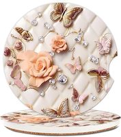 8 sous-verres avec support 8 couleurs absorbent les sous-verres en céramique avec logo personnalisé sous-verres avant et arrière en céramique