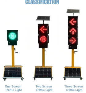 Semáforo Portátil <span class=keywords><strong>Solar</strong></span> de 4 Lados con Luz Única de 300 mm, LED de 3 Colores, Altura Fija, para Construcción de Carreteras - Product Image 4