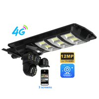 Caméra solaire 4G à double objectif 8MP 4K V380 Pro, directement de l'usine, sur lampadaire solaire LED HD