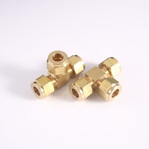 Copper T Joint Fittings 1/4 In Inner Diameter 6mm 8mm For Water Plumbing Hoses - Product Image 1