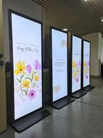 Lantai berdiri tampilan 75 inci Lcd iklan Totem CMS Software kios layar sentuh Digital Signage iklan Internet