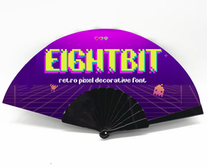 Pixel Gaming Fashion Folding Portable Handmade Plastic Fan Suitable for Parties and Gatherings - Product Image 1