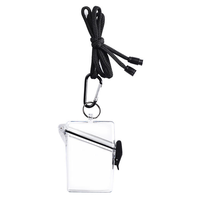 Porte-badge vertical étanche transparent pour cartes d'identité multiples, en polyester et plastique écologiques, avec logo personnalisé, et cordon porte-clés
