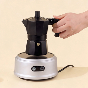Cafetera Moka Negra de Alta Calidad para Estufa, Multicapacidad, con Asa Resistente al Calor para Hogar y Cafetería - Product Image 5