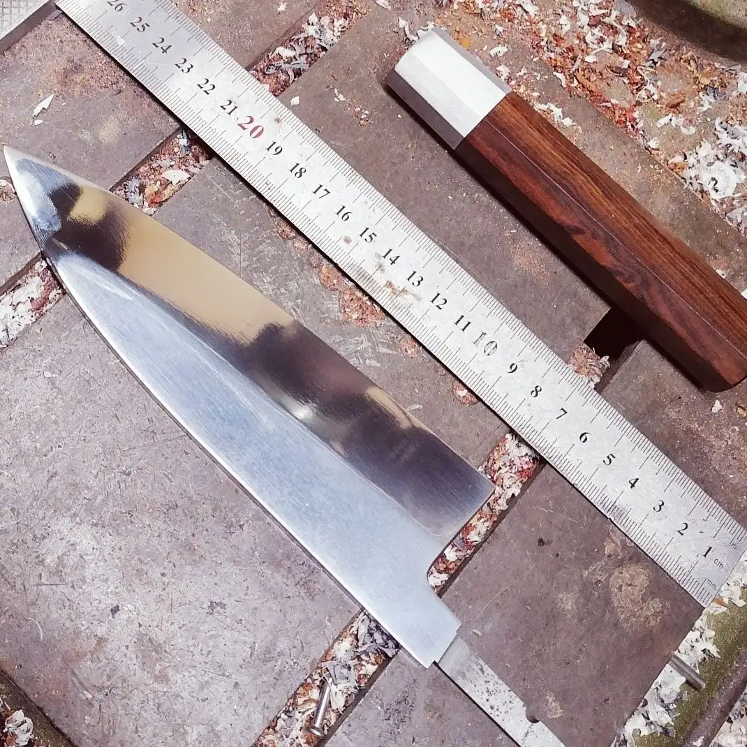 DB180BQ النجارة مشروع كيت Deba شفرة سكين فارغة جزئية تانغ إدراج تجميع الخشب مقبض اليابان نمط الساشيمي شفرة سكين