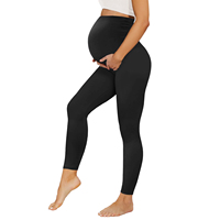 Legging de grossesse pour femme à taille haute, style fitness, sans poches, logo personnalisé, tricoté élastique respirant, couleur unie