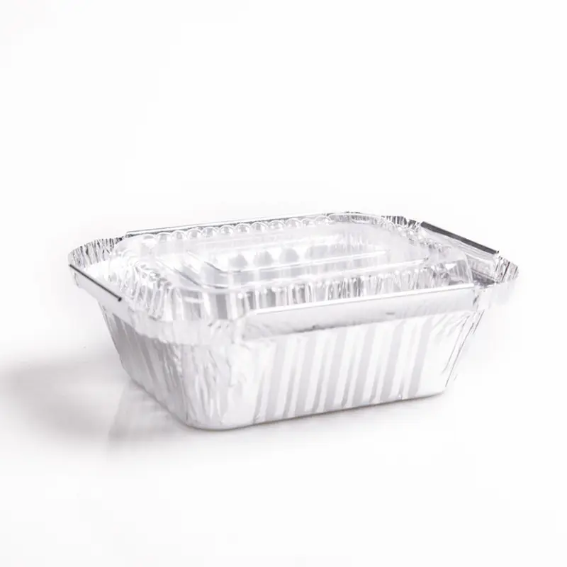 Bán Hot 250ml nhôm hộp đựng thức ăn hình chữ nhật carryout hộp thực phẩm nhà bếp sử dụng Aluminum foil container với nắp