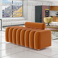 S-A Leinen Modulares Ecksofa-Set mit Schwammfüllung für Apartments & Villen, Dropshipping in die USA