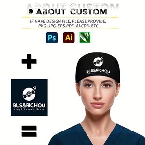 Bonnet chirurgical unisexe en coton écologique personnalisé avec logo, bord souple et doublure en satin pour médecins et infirmières – Vente en gros - Product Image 3